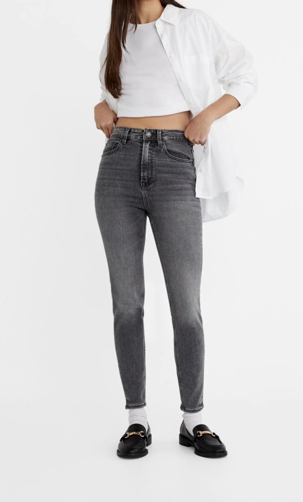 Skinny jean gris Stradivarius 