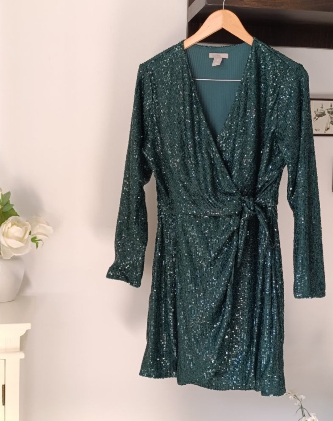 Robe Verte en sequins 