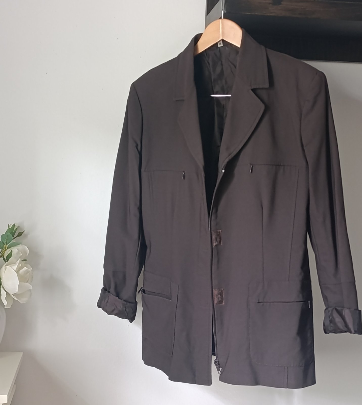 Blazer marron zippé devant Unisex