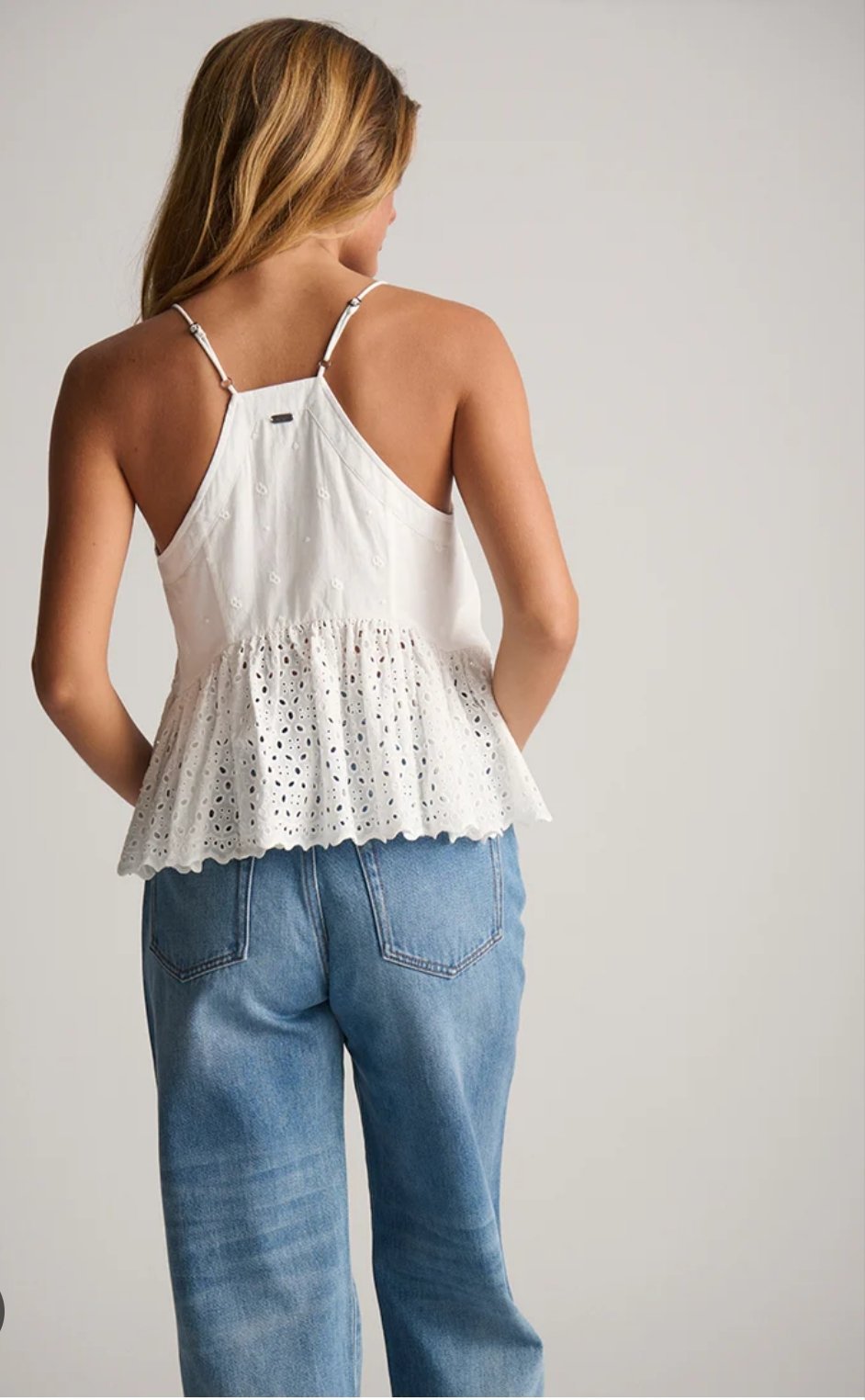 Top blanc à bretelles en broderie anglaise H&M - Taille 36 (S)