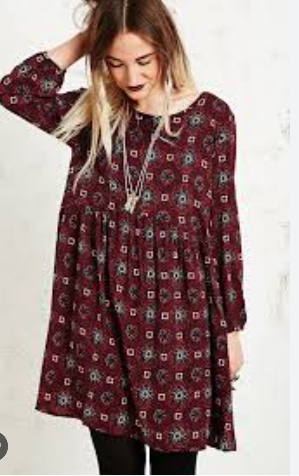 Robe fluide Manila Grace – Imprimé bohème bordeaux/noir – Taille 44 (IT) / 40 (FR)