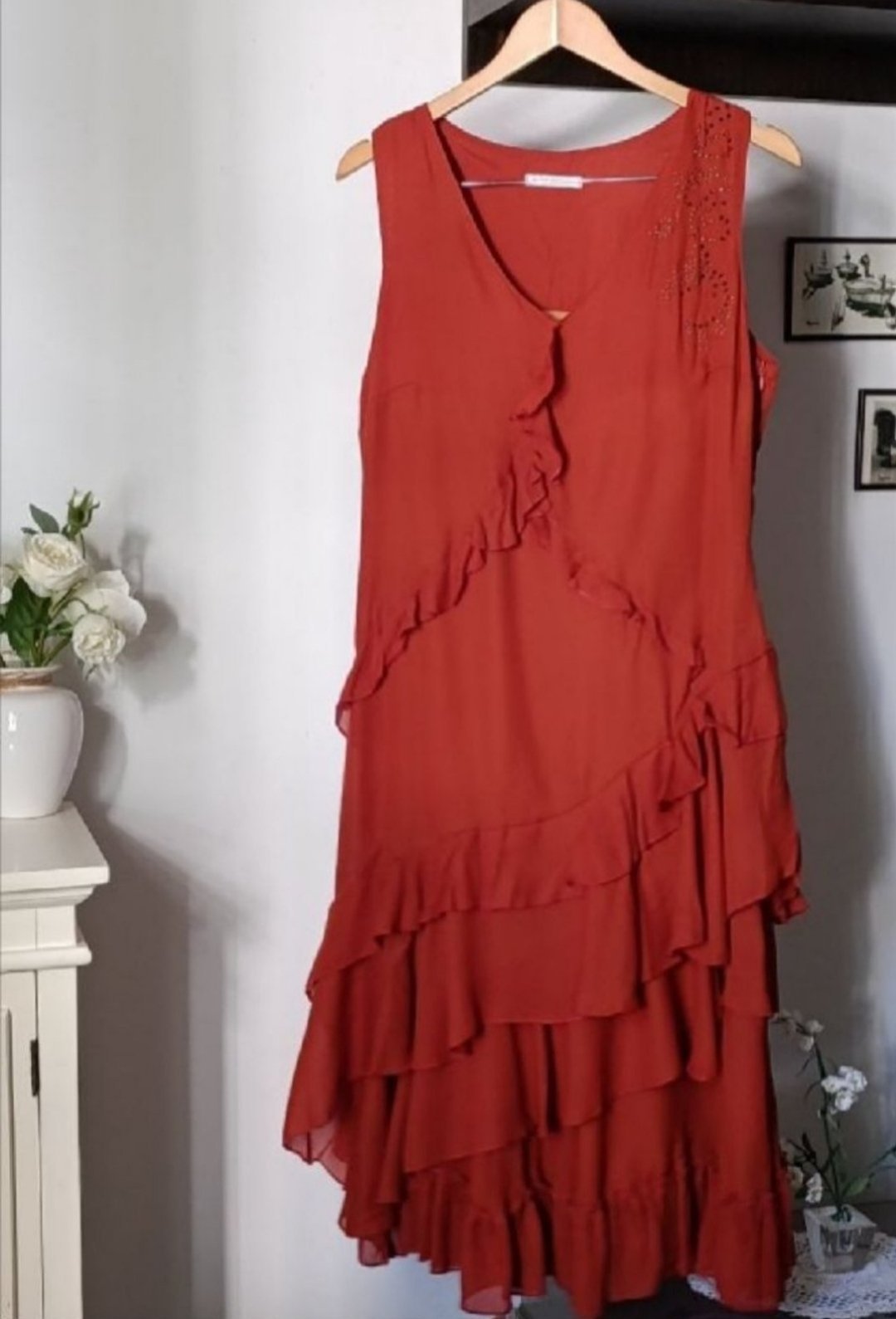 Jolie Robe rouge brique t.42