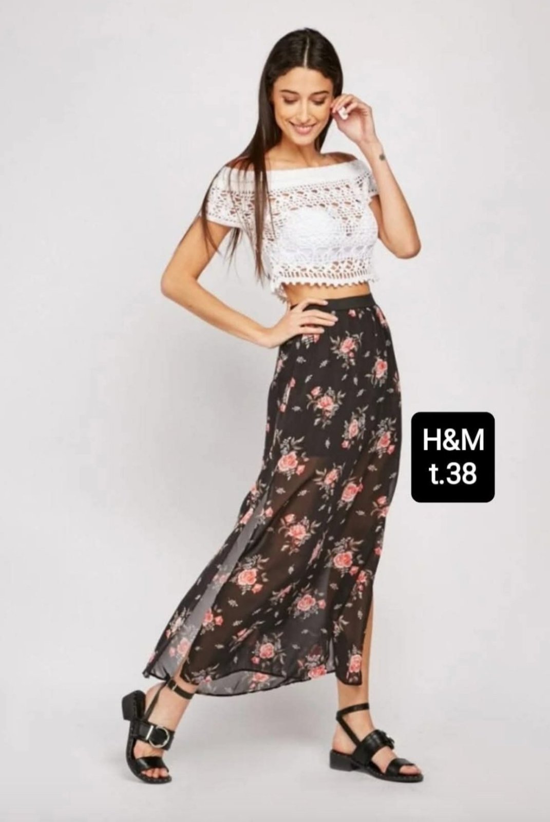 Longue jupe H&M fleurie 