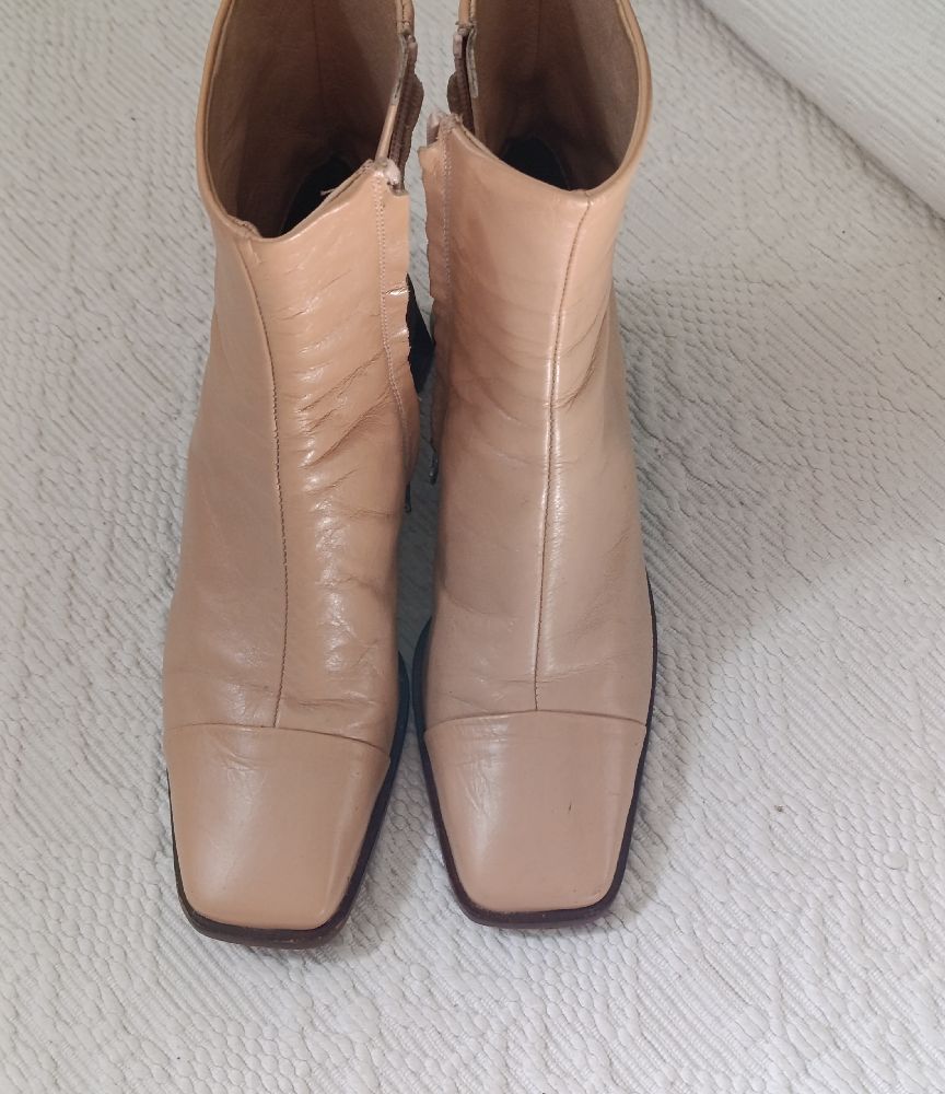 Boots L'INTERVAL, cuir véritable nude