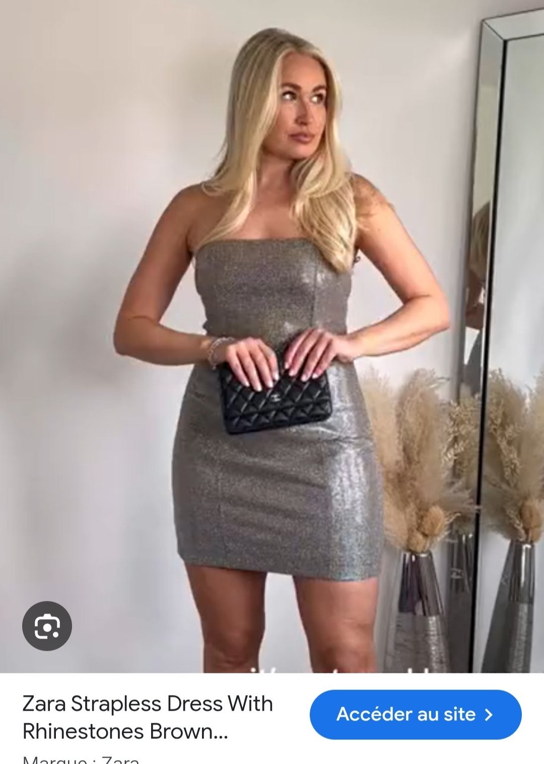 ​✨ Robe bustier ZARA strassée / Rhinestones – Marron & Argenté