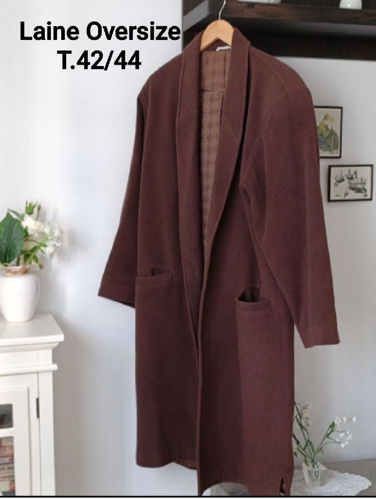 ​🧥 Manteau Oversize en Laine – Marron Chocolat