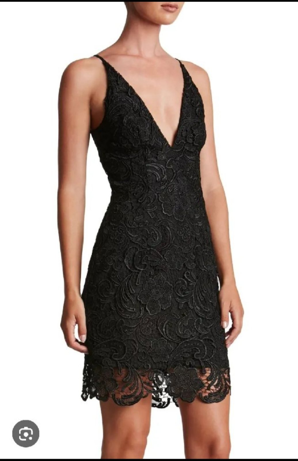 Robe de Cocktail en Guipure Noire - Dress The Population