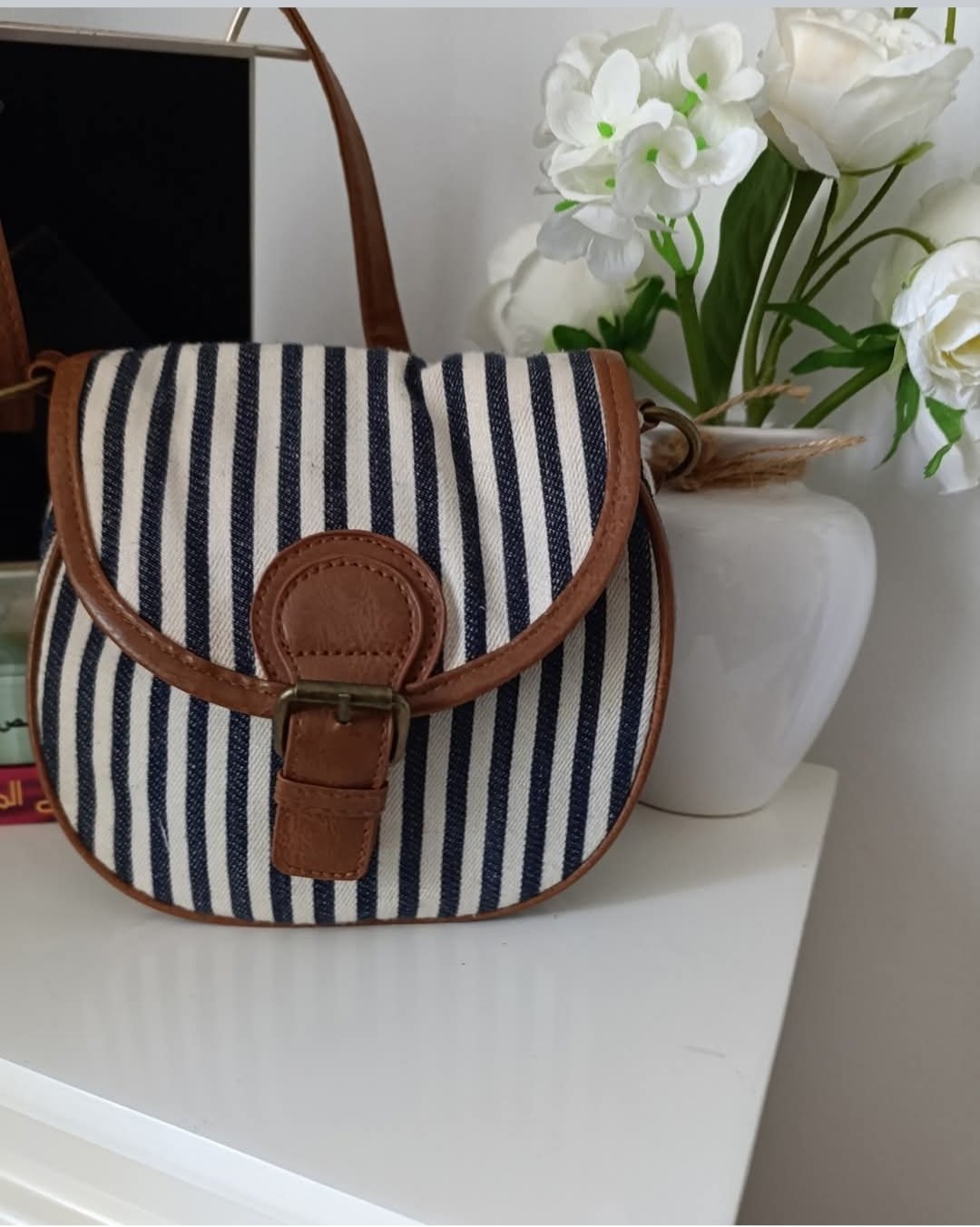 Sac bandoulière jean/cuir