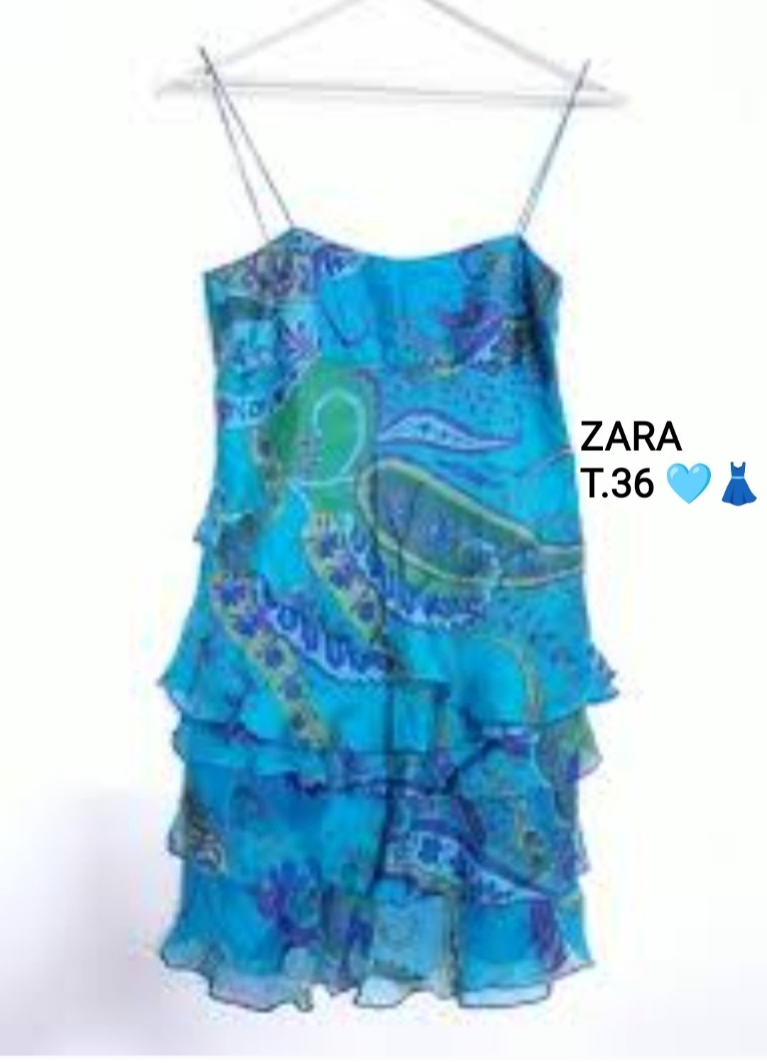 ​💎 Robe Courte 100% Soie Imprimé Cachemire – Zara Basic
