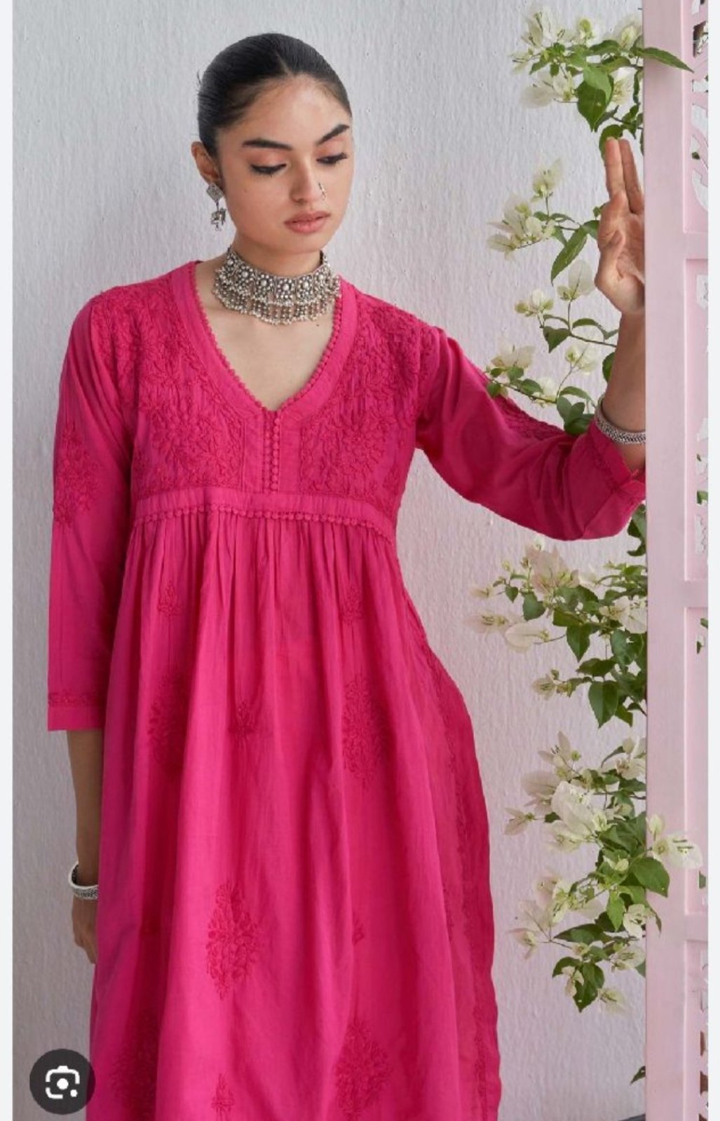 ​🌹 Superbe Robe Kurta Mayur – Rouge Intense & Broderies