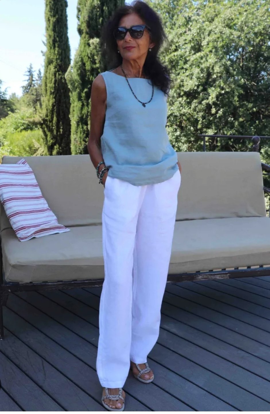 Pantalon fluide blanc Miss Sixty –  Lin / Été 🌴