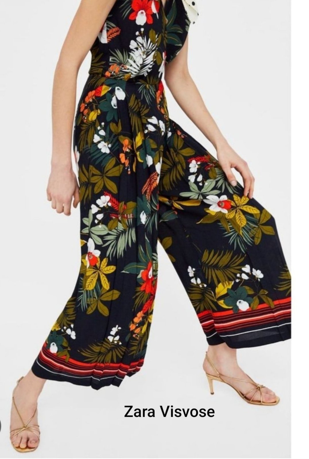 Combinaison Zara jambes larges en viscose
