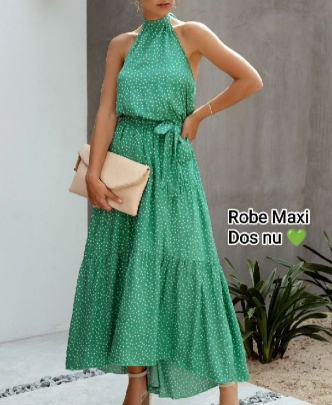 Robe été dos nus en viscose 