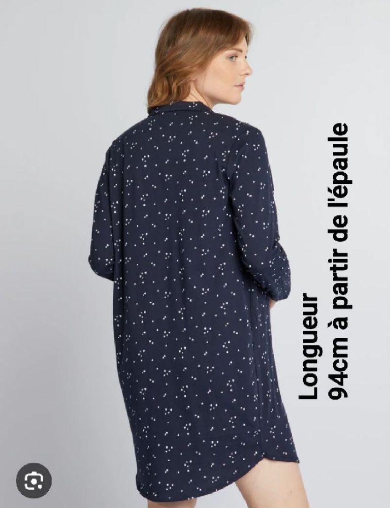 100%viscose long chemisier noir