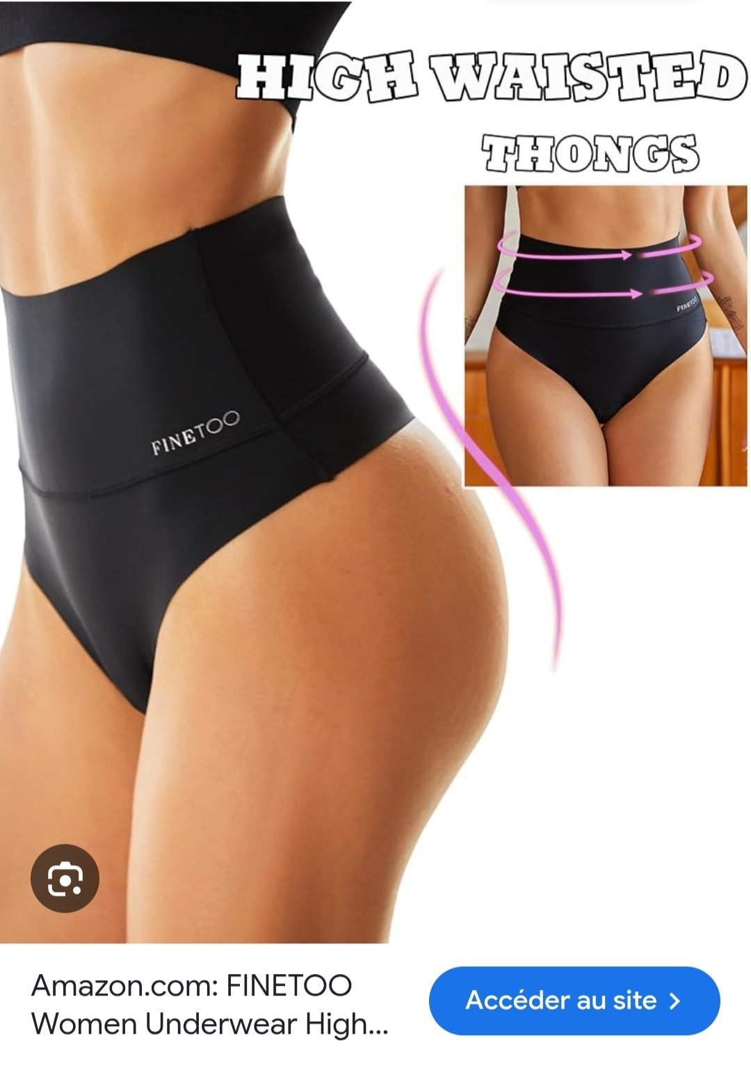 Culotte taille haute gainante et sans coutures pour femme, de la marque FINETOO.