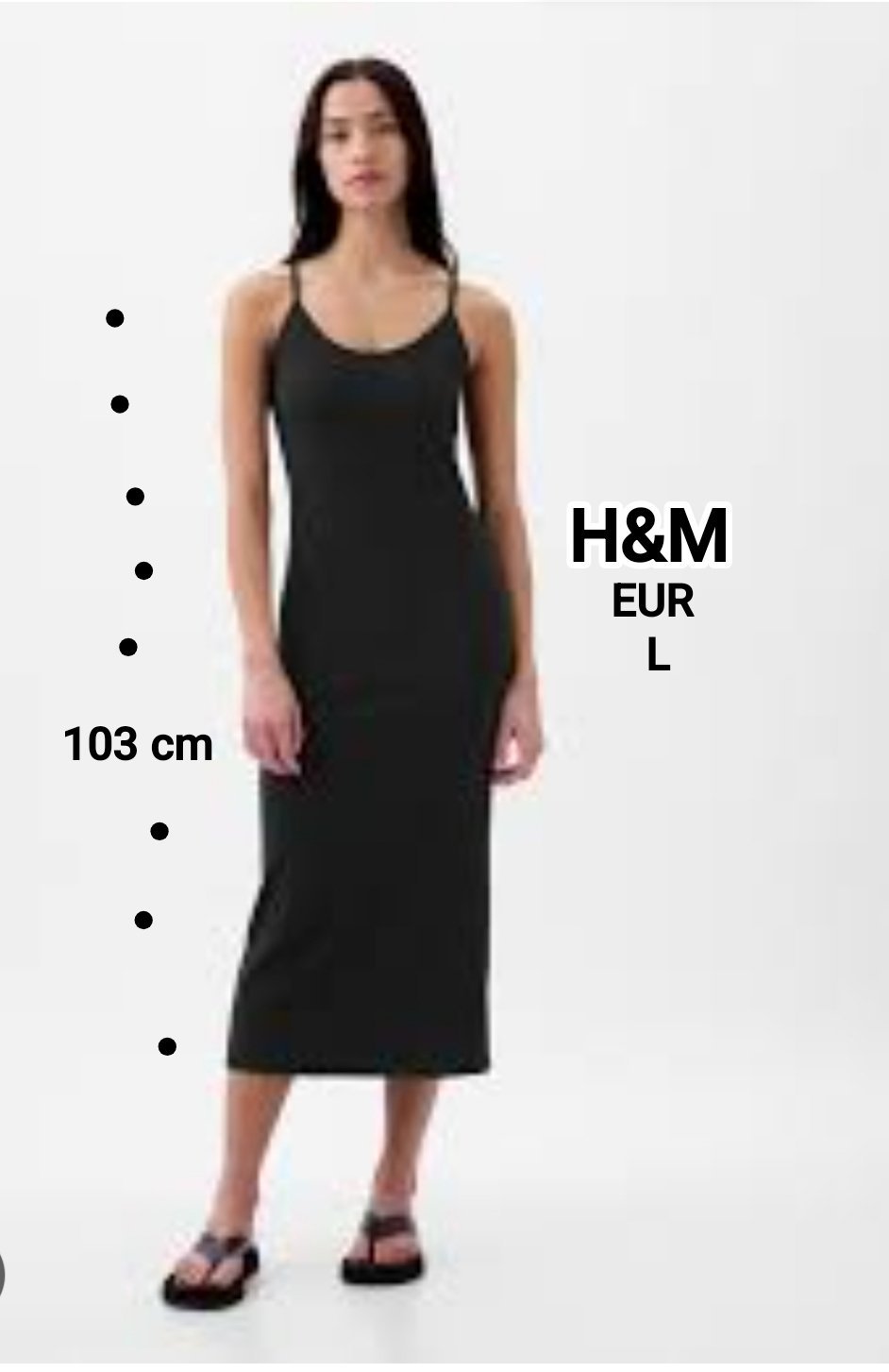 ​🖤 Robe Longue Côtelée à Bretelles – H&M (Taille L)