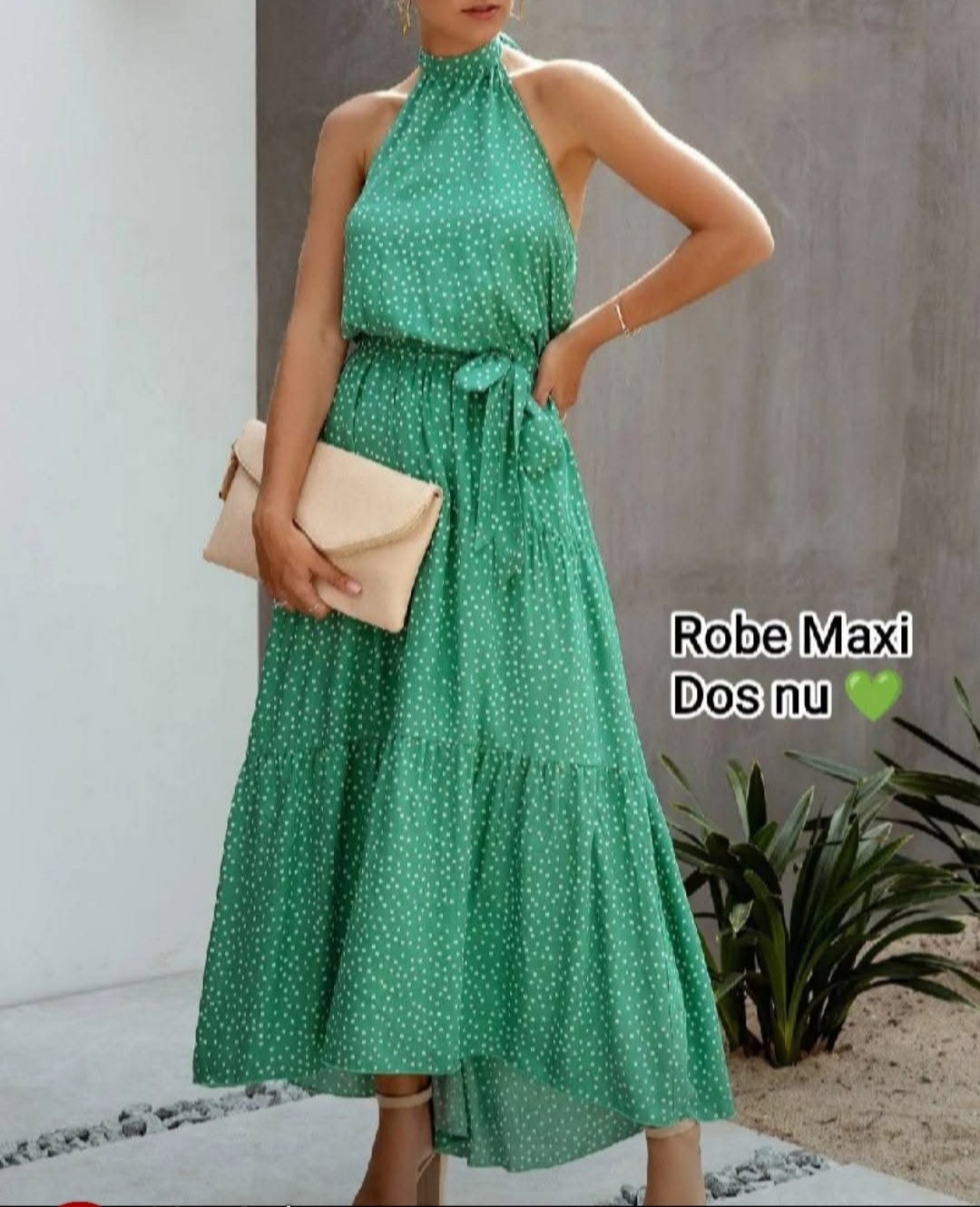 Robe viscose dos nu