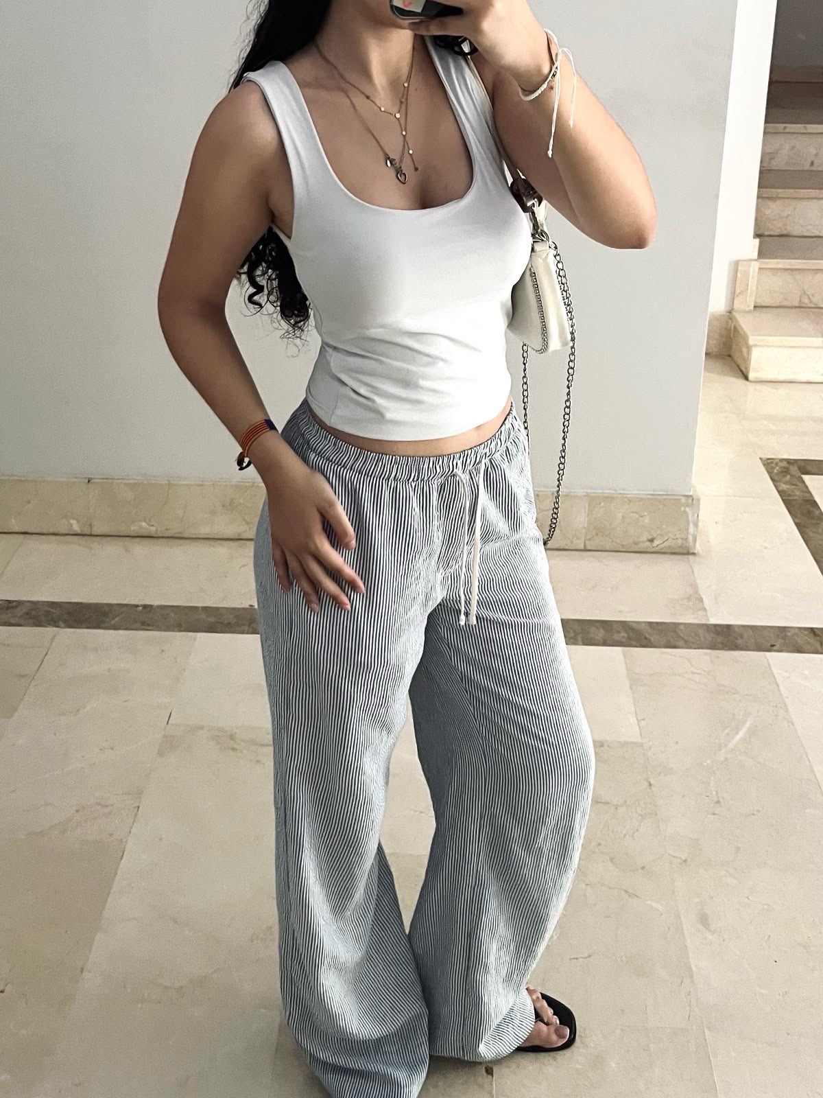 Striped linen pants bershka