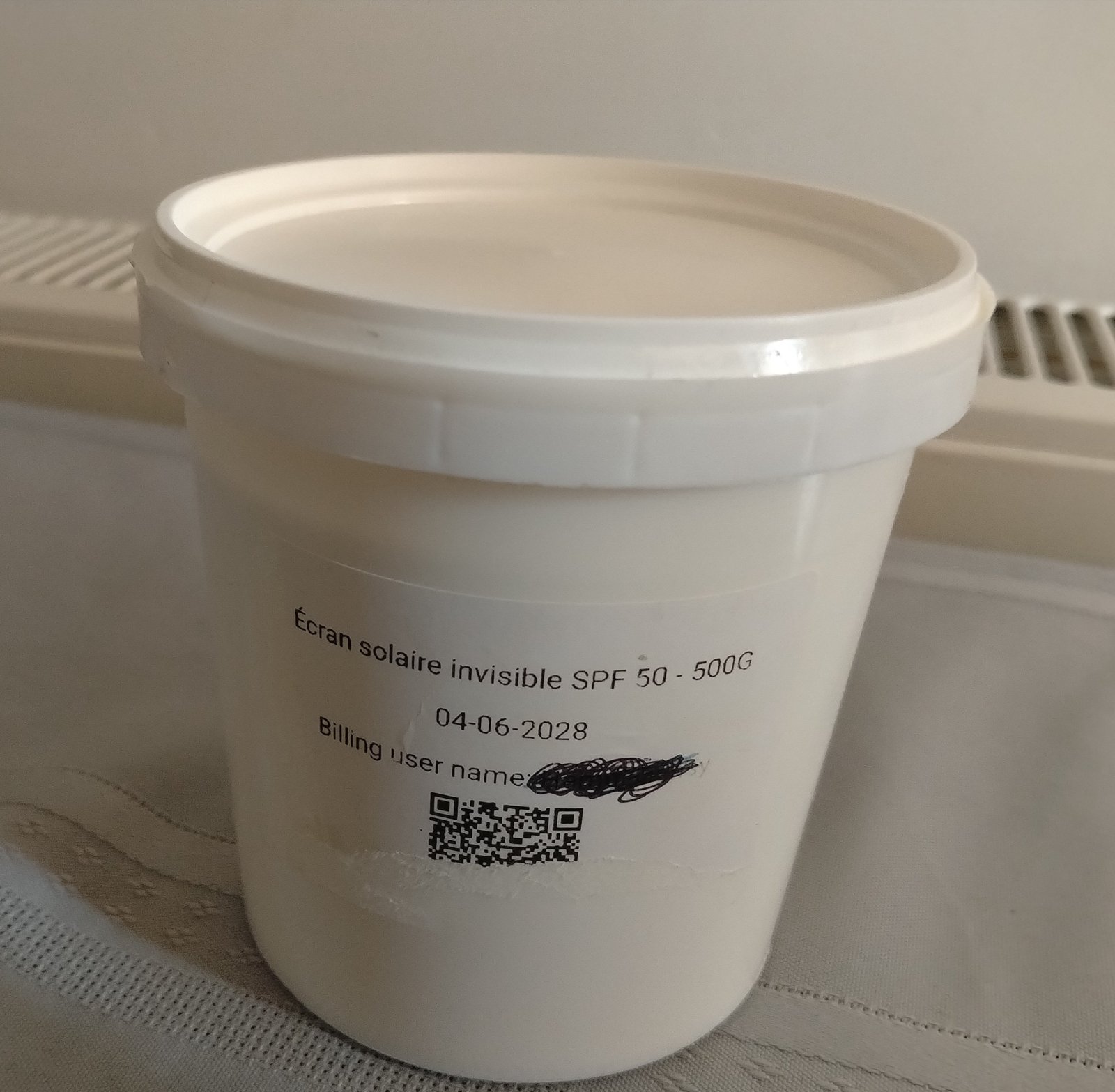 500g Écran invisible UVA/UVB 