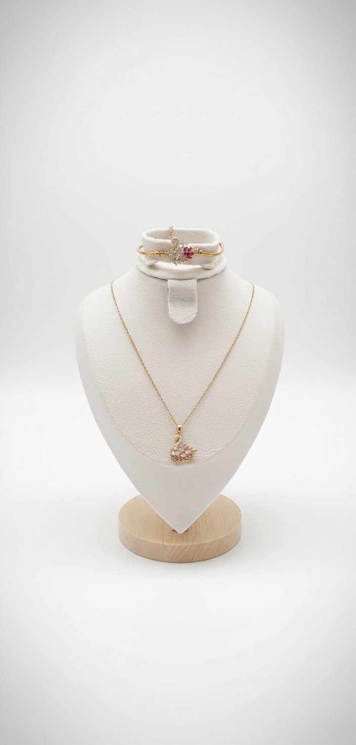 Collier + bracelet swan 