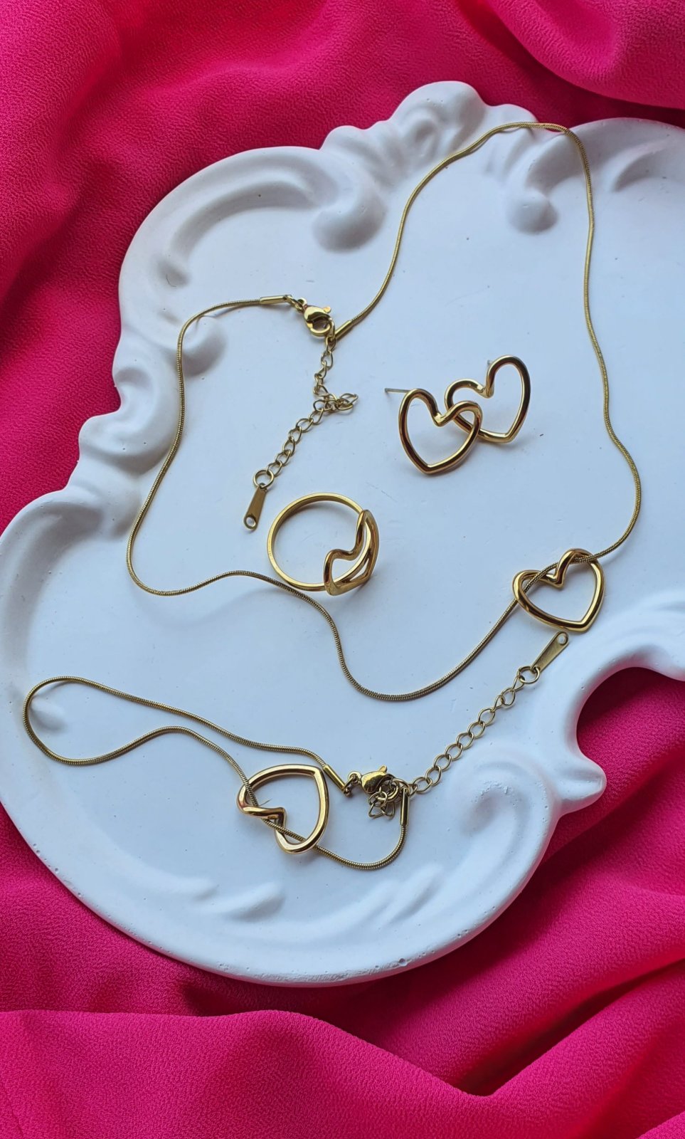 Parure coeur en acier inoxydable 