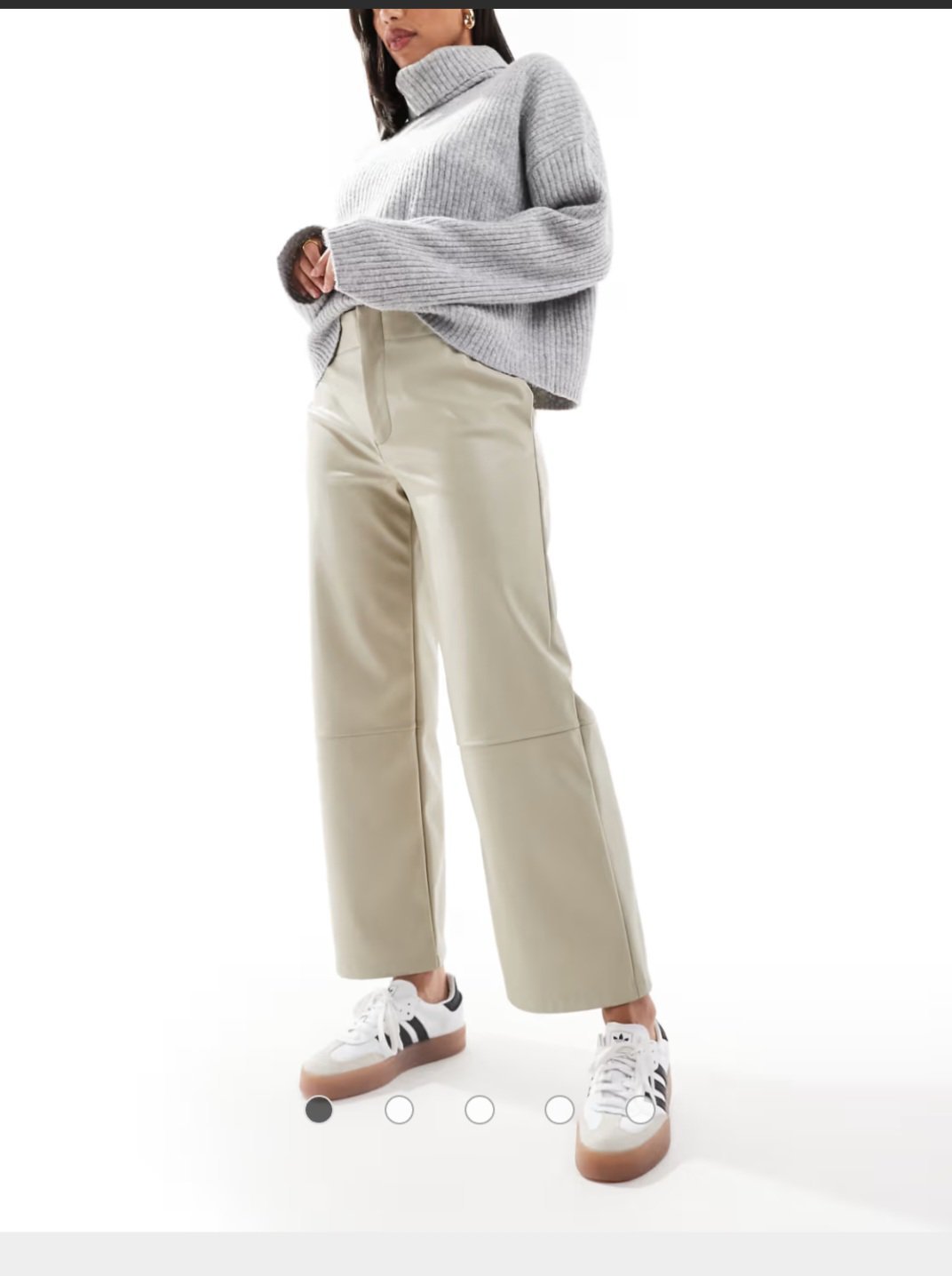 Pantalon semili cuir couleur taupe
