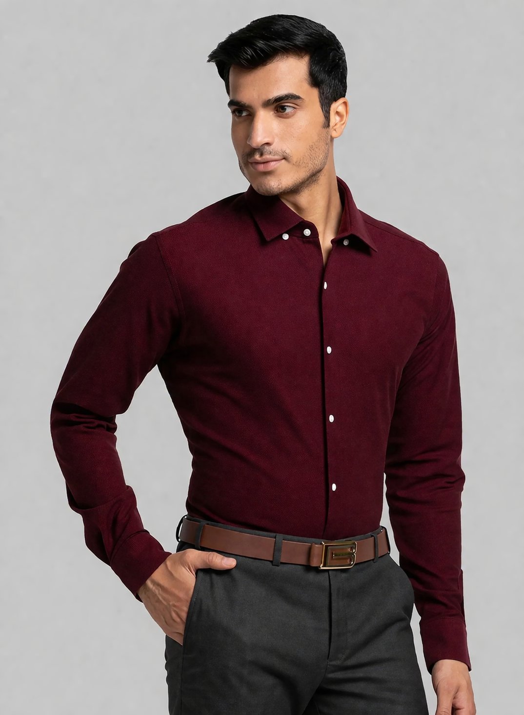 Chemise homme burgundy 