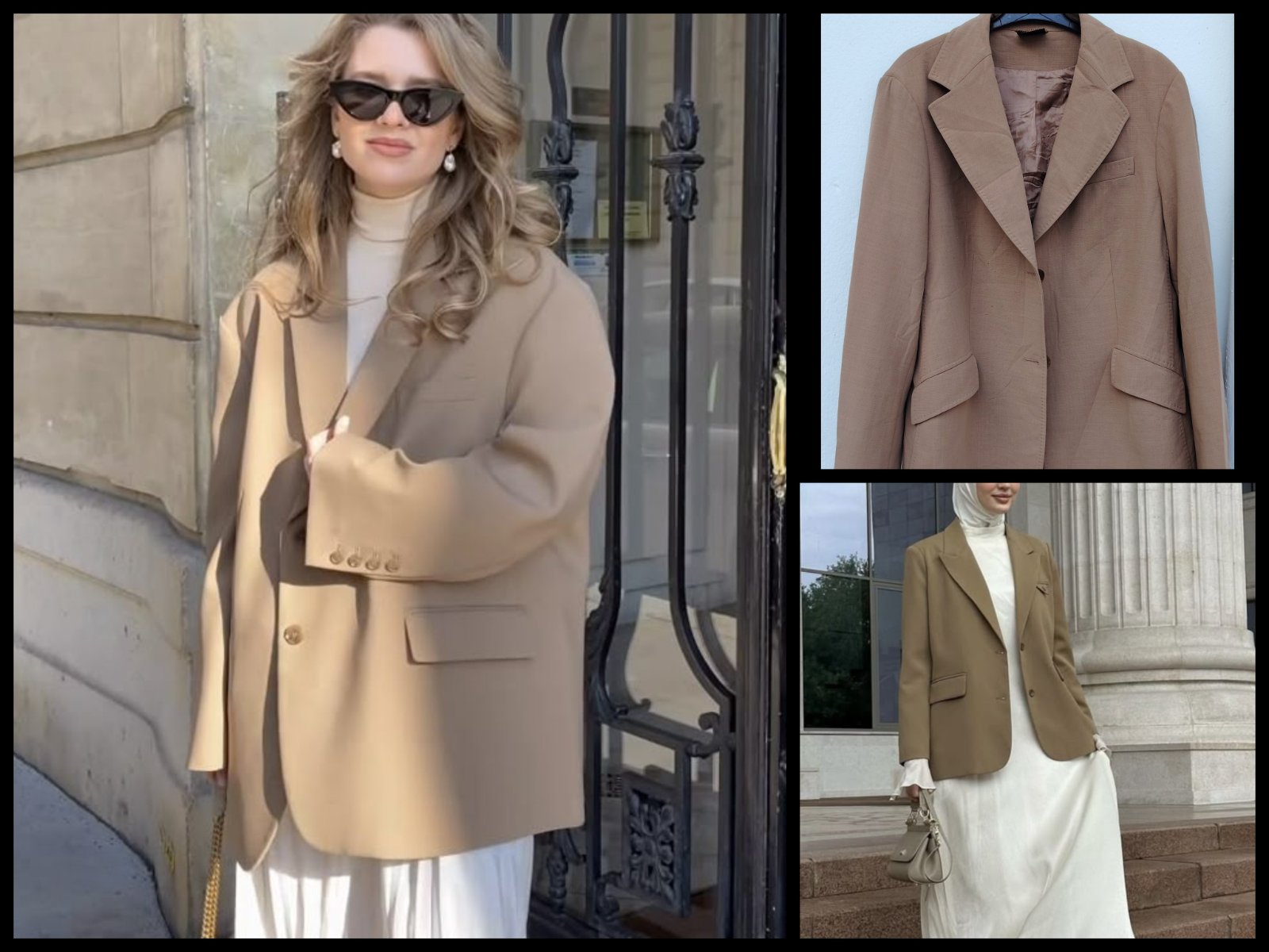 Blazer oversized neuf beige taille 40 42