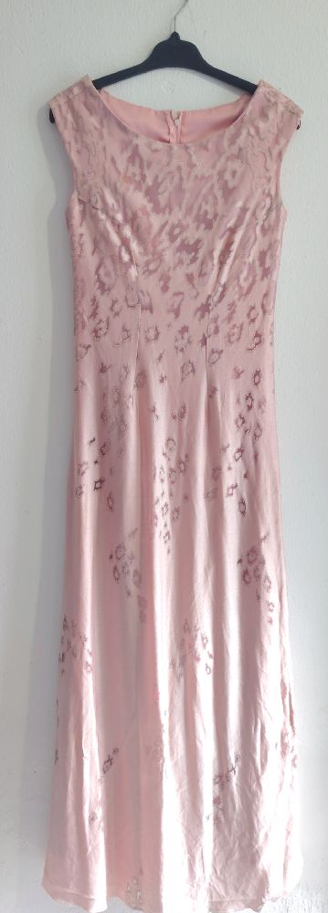 Robe soirée fiançailles simple rose satinée 🩷