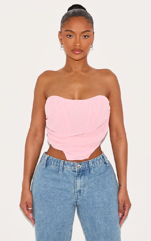 Crop top style corset rose neuf 