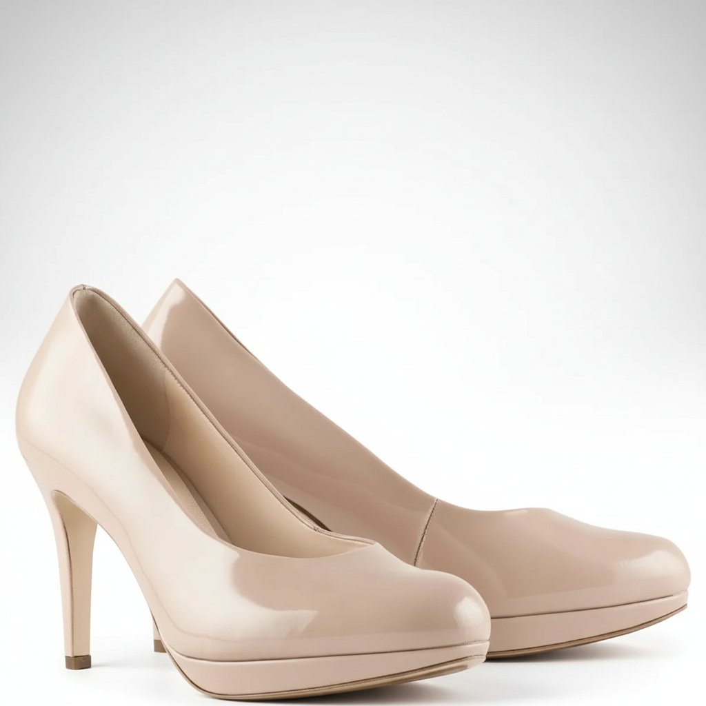 New Look Nude Patent Court Shoes - Size 6/39