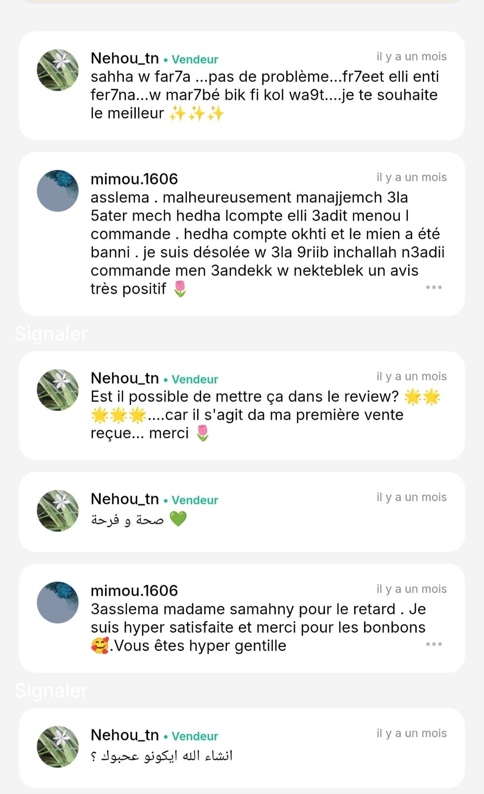 Avis client 