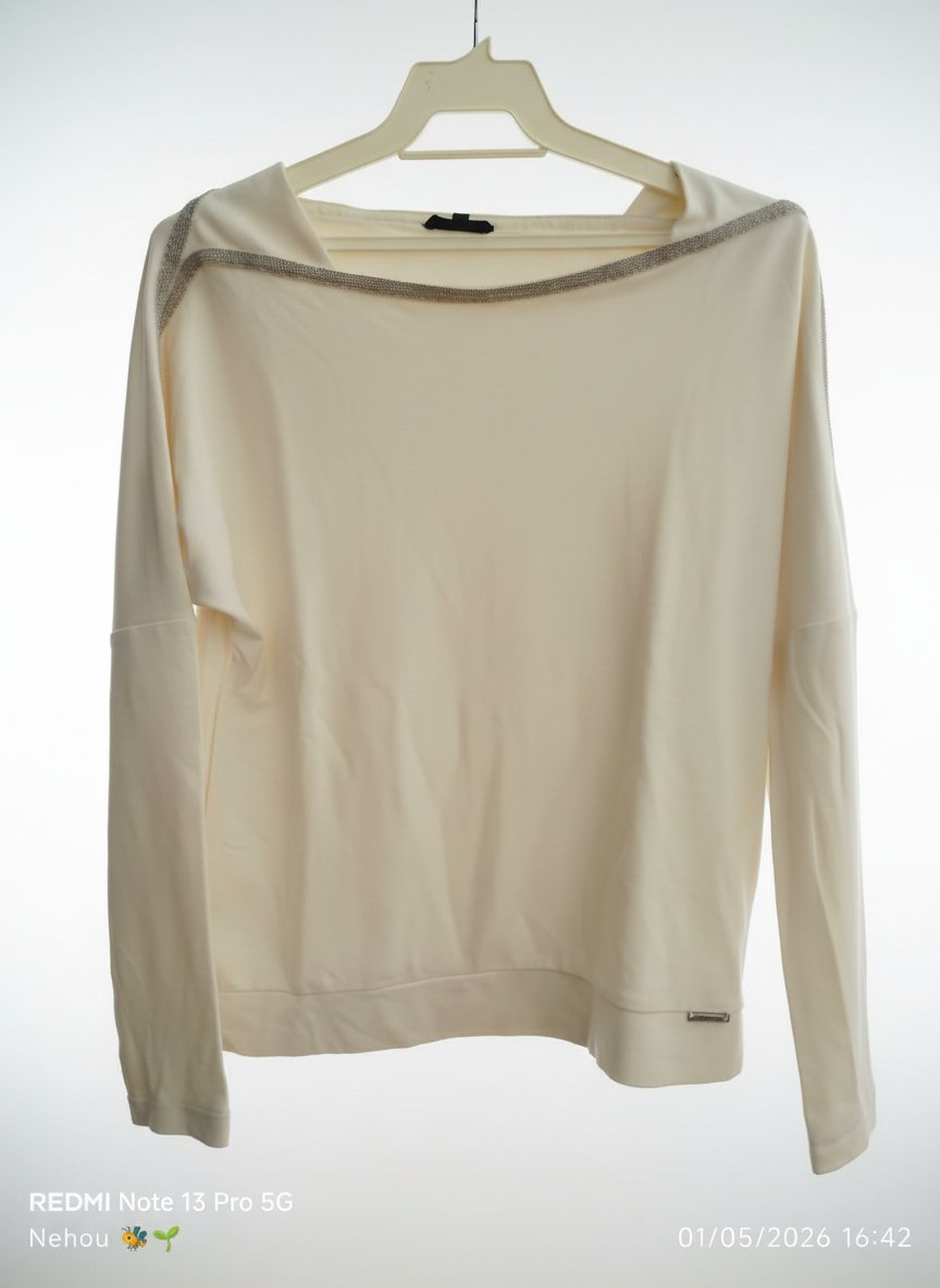 Pull blanc- cassé, pour printemps automne 
