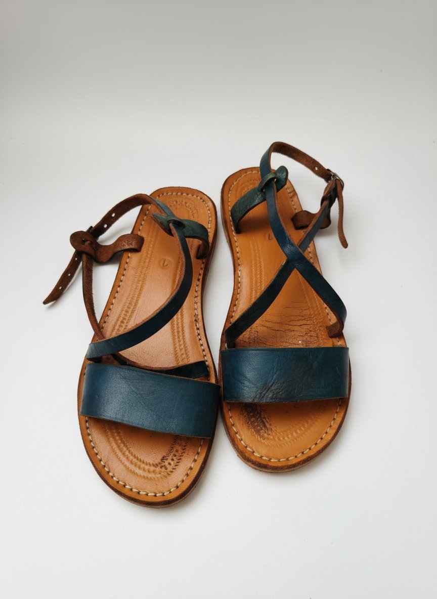 Sandales cuir peau de chameau 