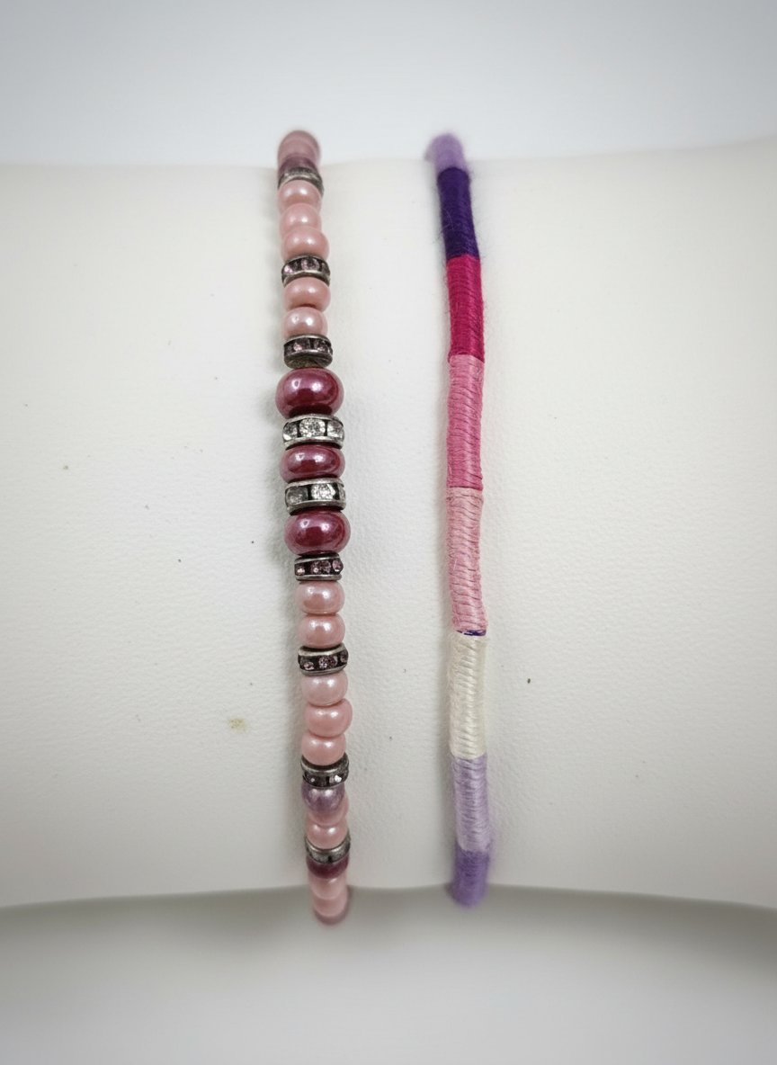 Bracelets violet et rose