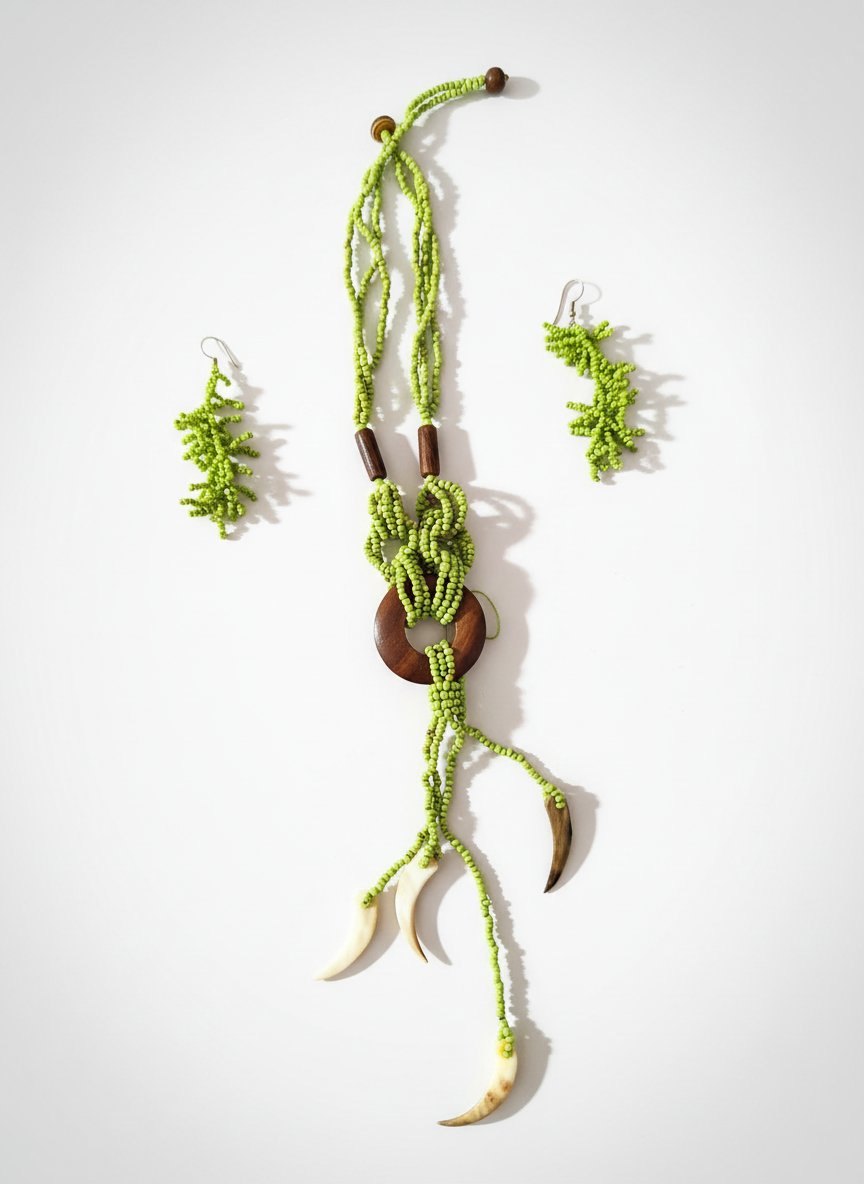 Parure en vert lime
