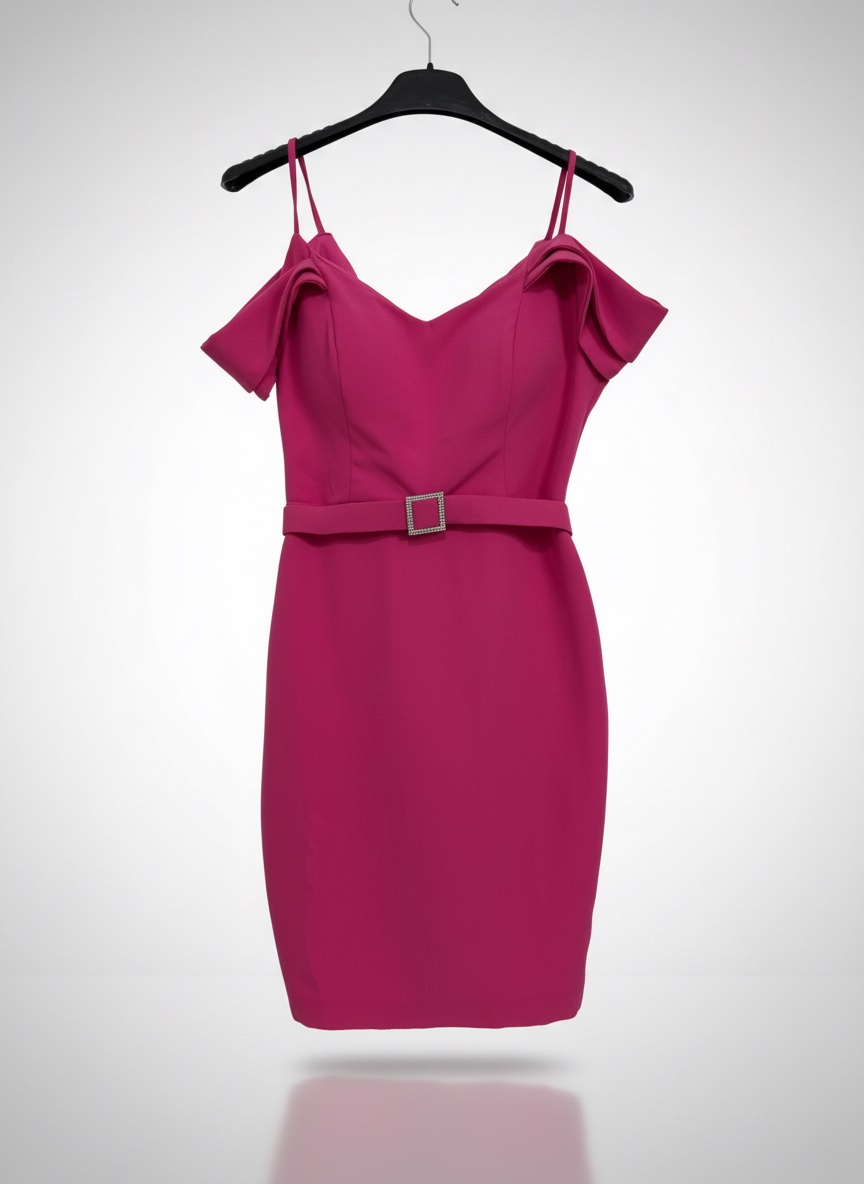 Robe courte rose ajustée