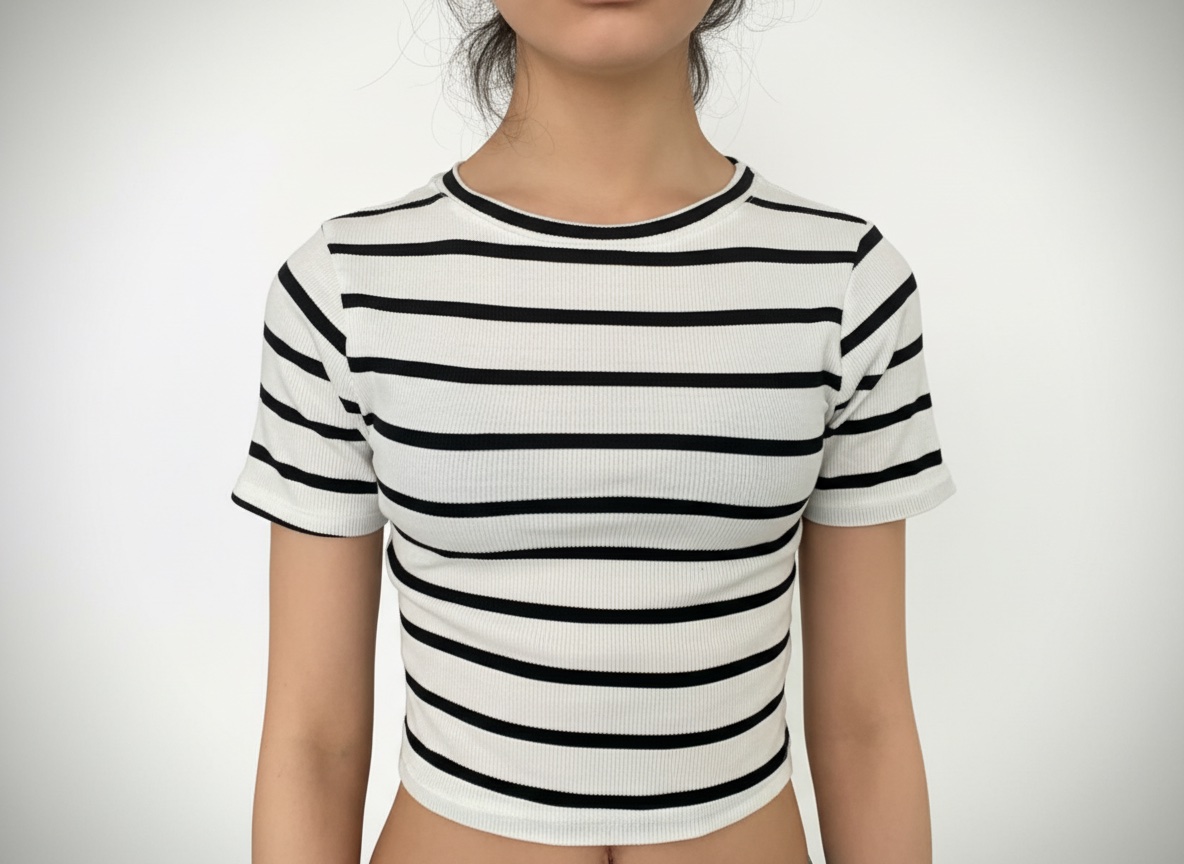 Crop top rayé noir et blanc 
