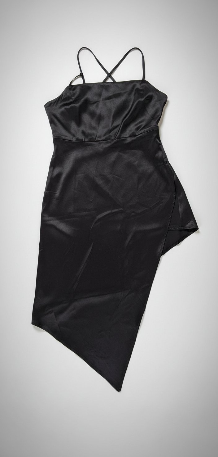 Robe asymétrique Zara en satin noire 