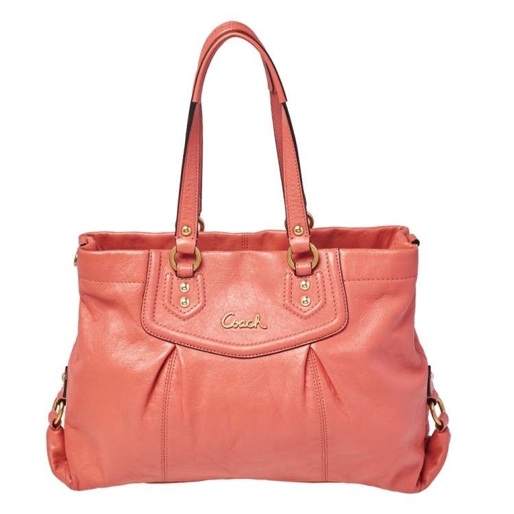 Sac fourre-tout Coach Ashley en cuir orange