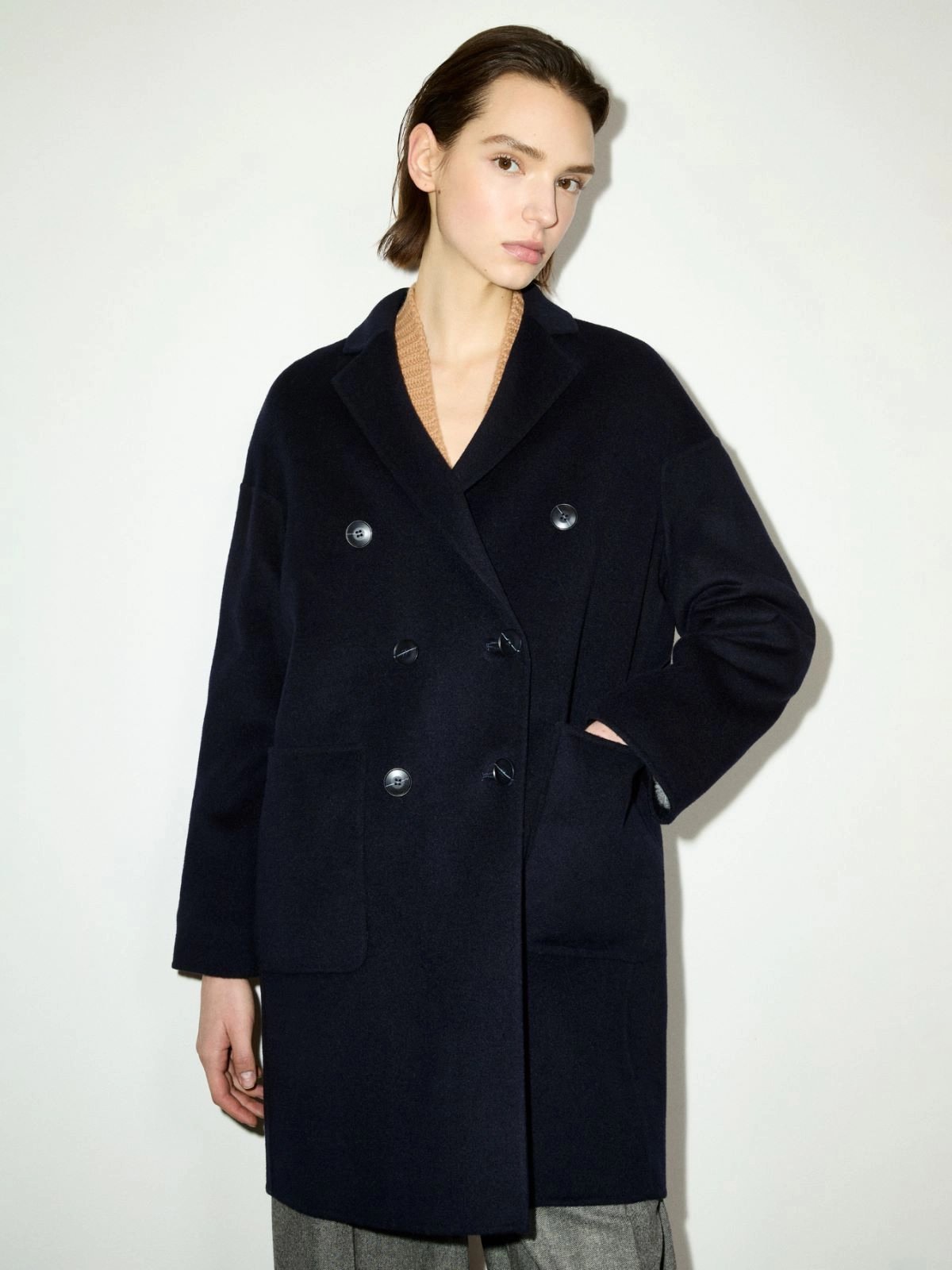 Manteau Max&Co en laine double tissée - bleu marine