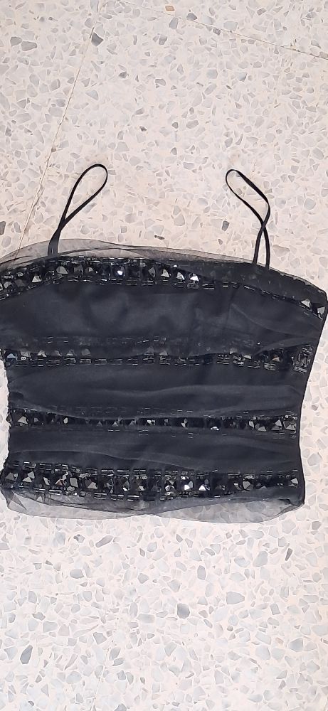 Top bustier avec broderie à fines bretelles  Emporio Armani