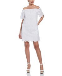 Robe à œillets brodée à épaules dénudées