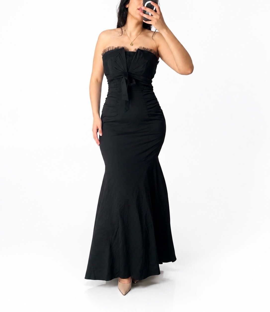 Robe soiree noir tissu elastiques