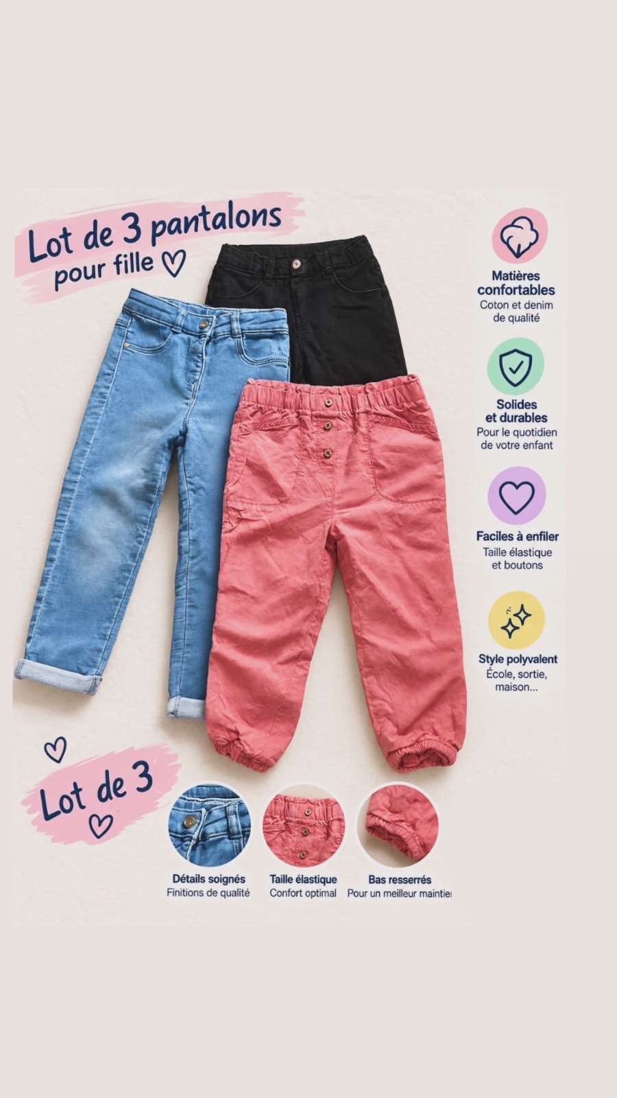 Lot 3 pantalon