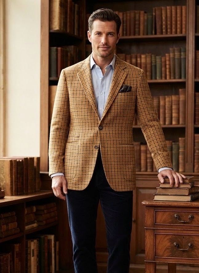 🧥 Veste vintage à carreaux – 100% laine
