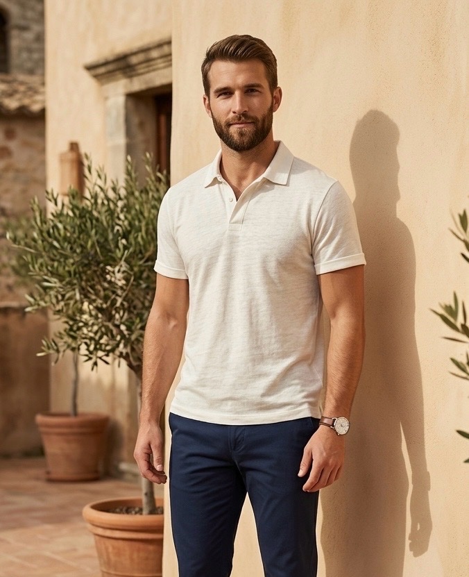 Polo blanc homme – THE BASICS
