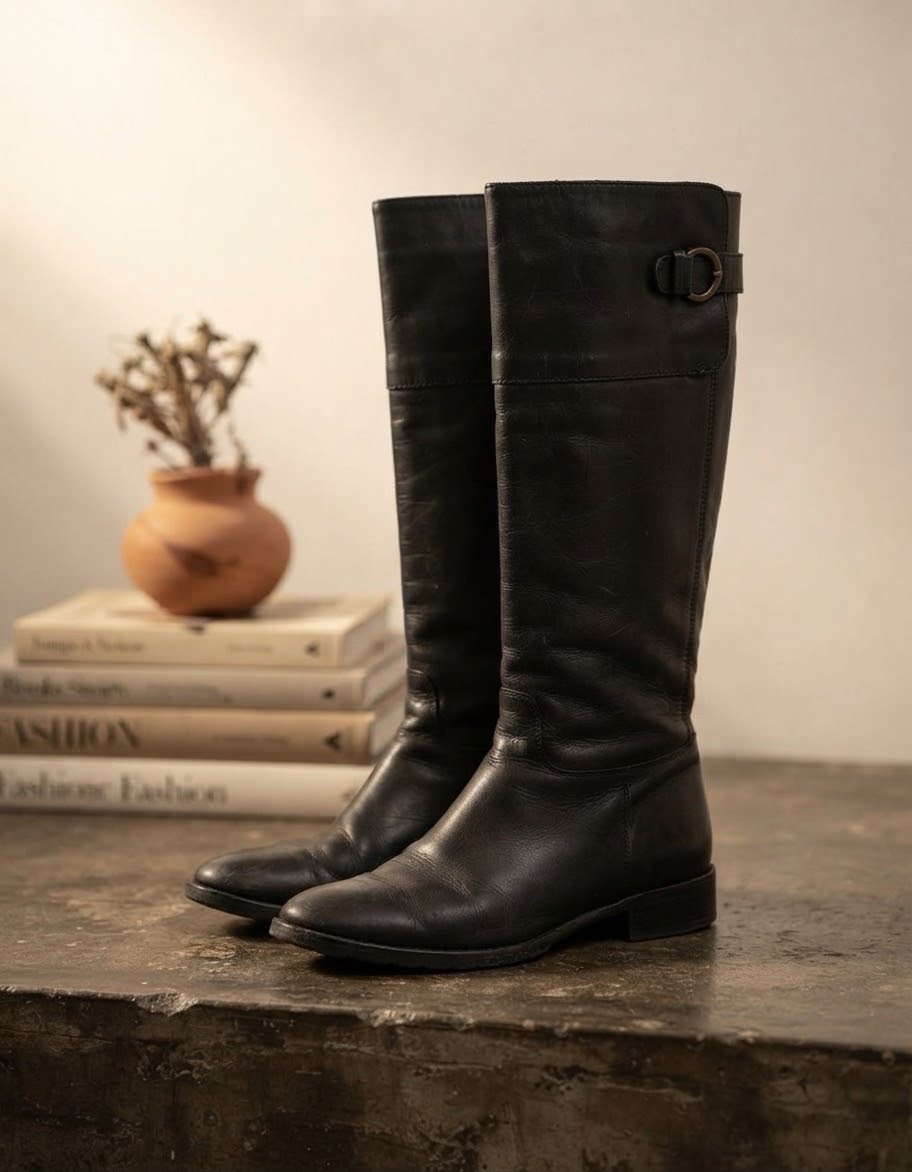 Bottes noires en cuir – Pointure 38