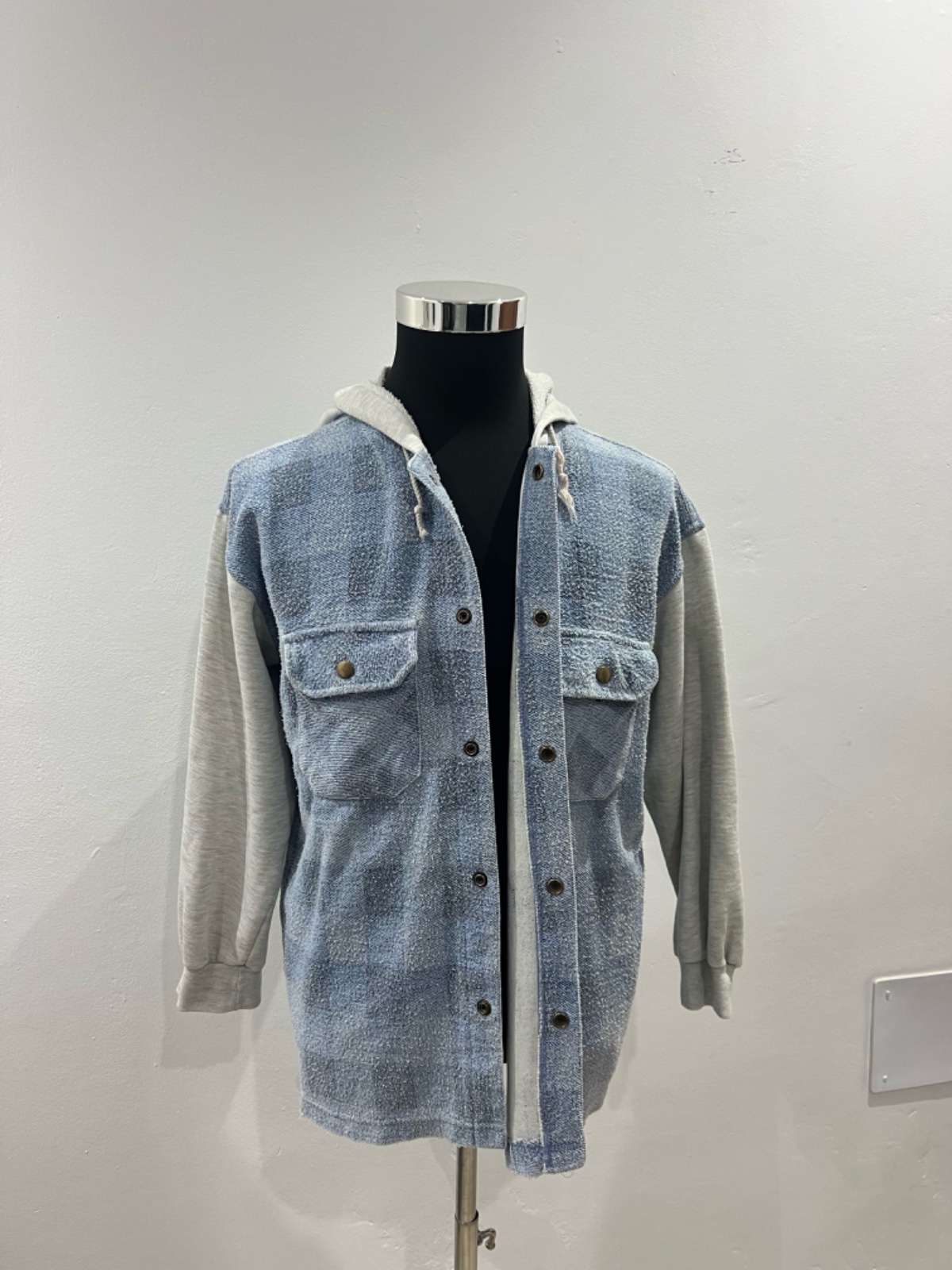Veste hybride jean & sweat à capuche