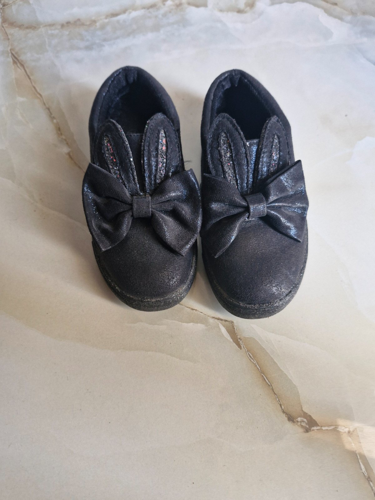 Ballerine fille lapin noir pailleté 